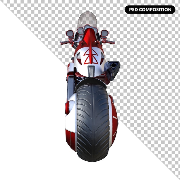Motorrad Fahrrad modern isoliert 3D-Render