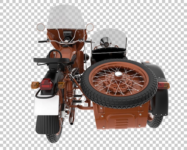 PSD motorrad mit beiwagen auf transparentem hintergrund. 3d-rendering - abbildung