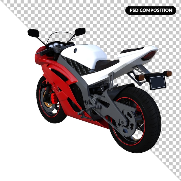 PSD motorrad-motorrad isoliert 3d