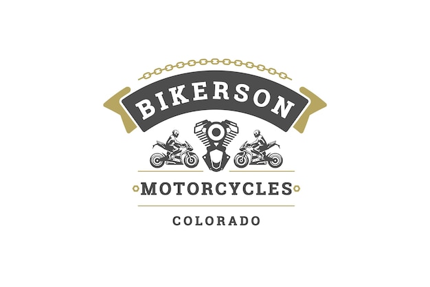 Motorradfahrer Geschwindigkeitsrennen extreme Hobby-Community Vintage-Logo-Design-Vorlage