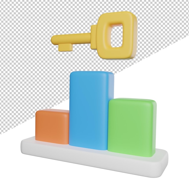 Mots-clés Insight rapport côté vue rendu 3d icône illustration sur fond transparent