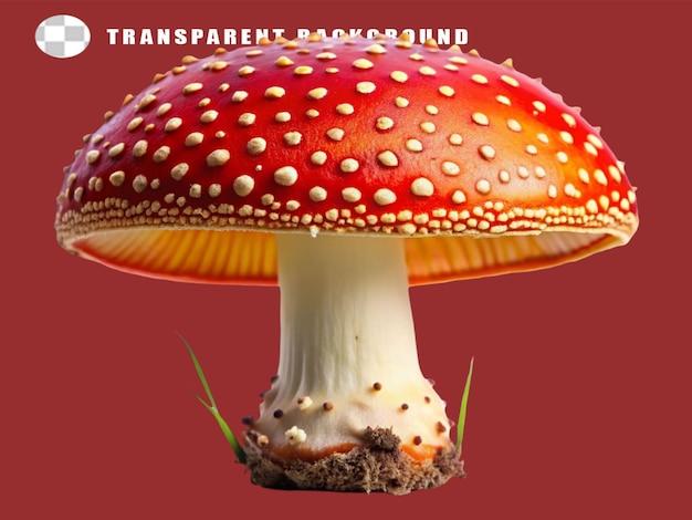 PSD la mouche du champignon agaric amanita muscaria sur un fond transparent