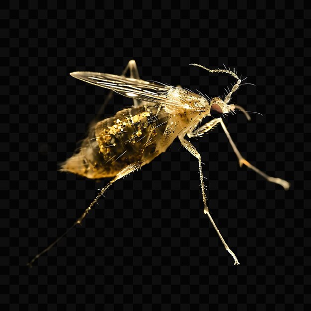 Une Mouche Jaune Avec Un Corps Jaune Et Un Fond Noir