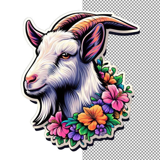 PSD mount marvel majestic goat sticker (etiqueta de cabra da montanha maravilhosa)