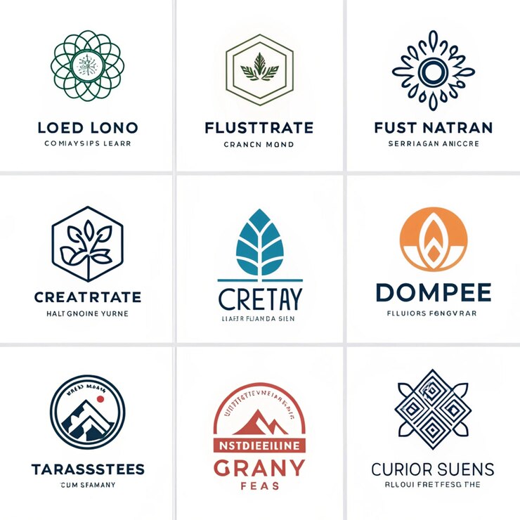 PSD mountain icon set logo design rocks and peaks logo elements vector illustration