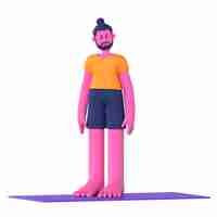 PSD mountain tadasana yoga exercício de postura masculina