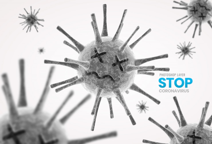 PSD mourir fond de publicité de virus