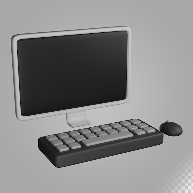 mouse de teclado de computador de ilustração 3D