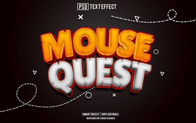 mouse quest text effect font editable typography 3d text