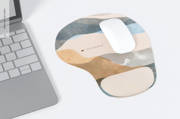 Mousepad com maquete de gel, perspectiva