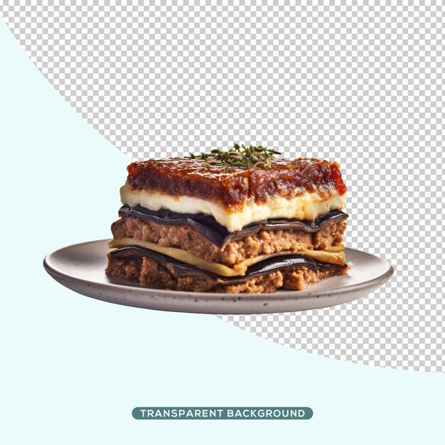 PSD moussaka en un plato