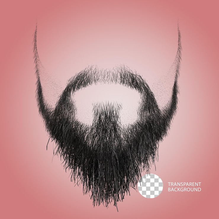 PSD la moustache de barbe isolée en 3d