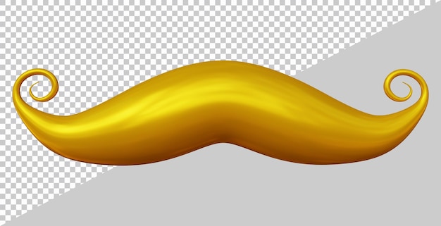 PSD moustache dorée avec un style moderne 3d