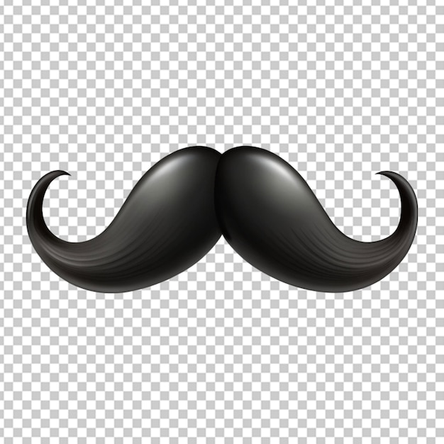 PSD moustache noire fond transparent