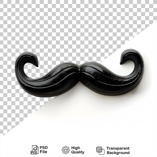 PSD une moustache noire isolée sur un fond transparent avec un fichier png