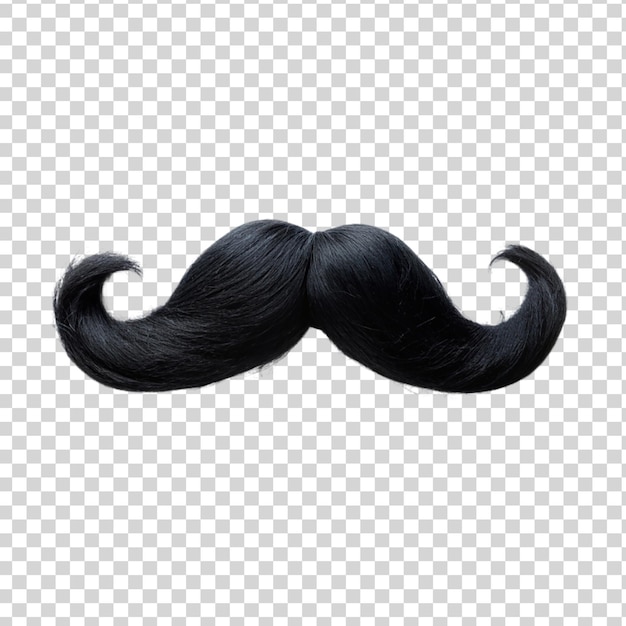 PSD moustache noire isolée sur un fond transparent