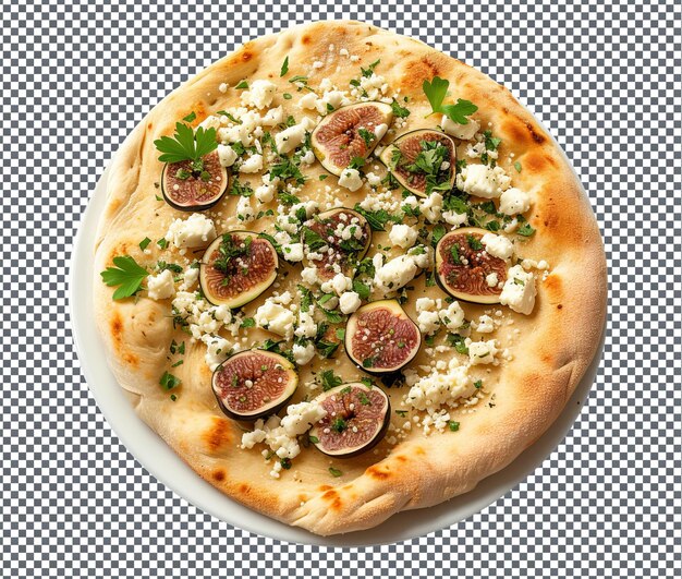 Mouth watering foumbouni fig und feta frittata isoliert auf durchsichtigem hintergrund