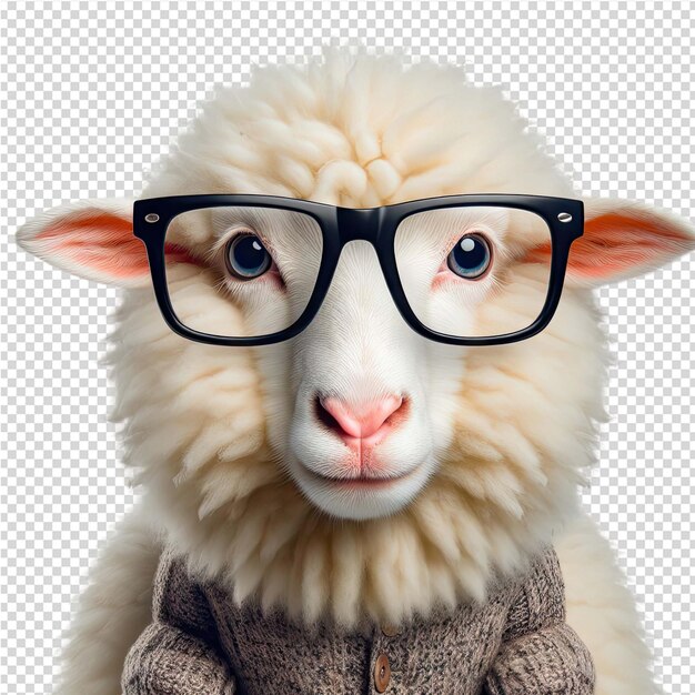 Un Mouton Portant Des Lunettes Et Un Pull Avec Un Pull Sur