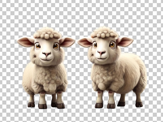 PSD des moutons sur un fond transparent