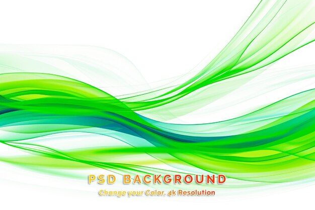 PSD mouvement abstrait onde de couleur lisse courbe de lignes vertes et bleues