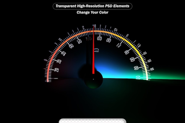 PSD mouvement du compteur de vitesse avec l'arrière-plan de la voiture