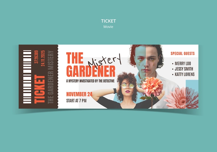 PSD movie ticket template design