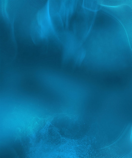Movimiento de fluido azul abstracto con partículas de azul azulado