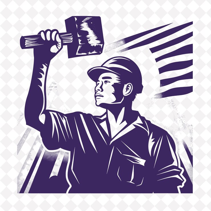 PSD movimiento laboral con icono de sello con una imagen estilizada de diseño vectorial abstracto inspirado en la cultura