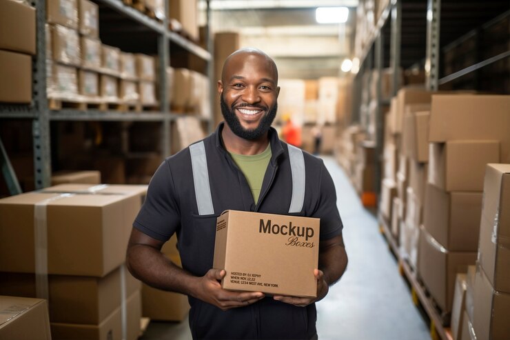 PSD moving box mockup design
