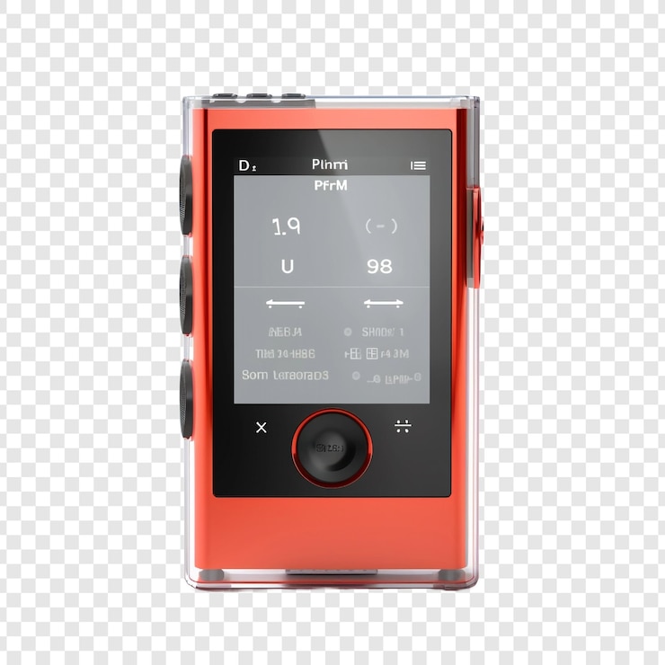 PSD mp3-player auf transparentem hintergrund isoliert