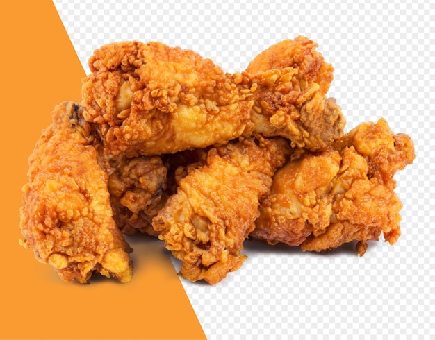 mucchio di pollo fritto isolato