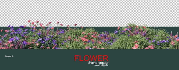 PSD muchos tipos de flores de colores