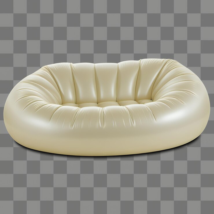 PSD un mueble de sofá de frijol inflable aislado sobre un fondo transparente