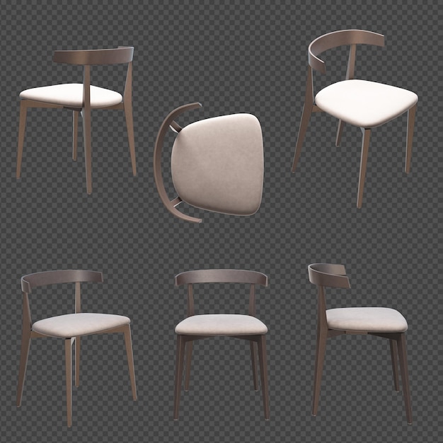 Muebles y accesorios de renderizado 3D