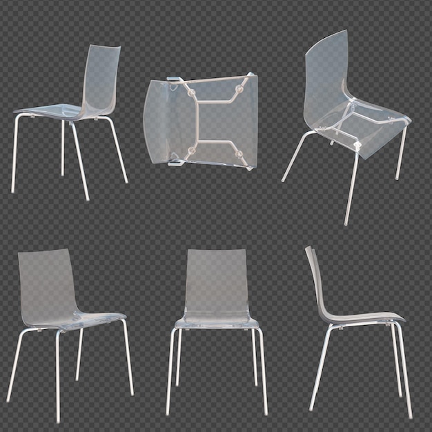 Muebles y accesorios de renderizado 3D