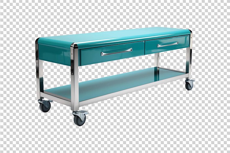 PSD muebles de acero para hospitales aislados sobre un fondo transparente