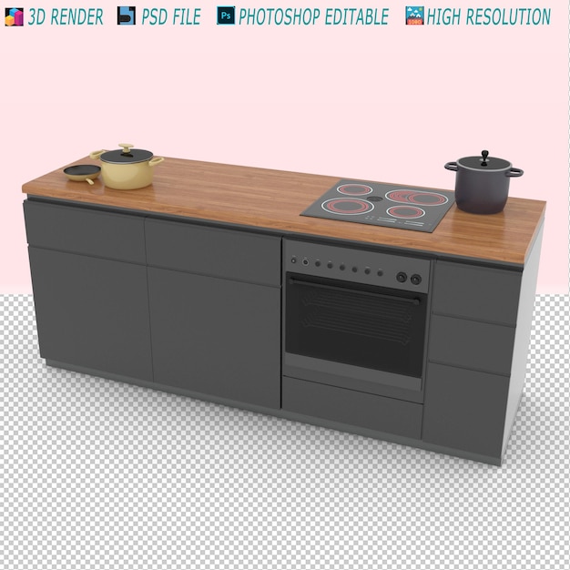 Muebles de cocina en 3D