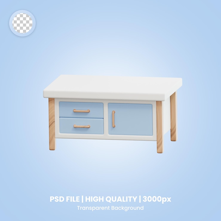PSD muebles icono 3d mesa 2