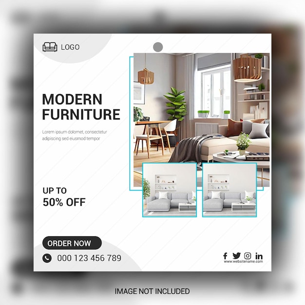 Muebles modernos para la venta diseño de publicaciones en redes sociales