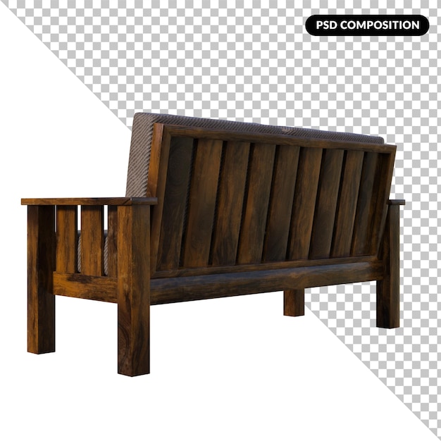 Muebles de sofá aislados en 3D