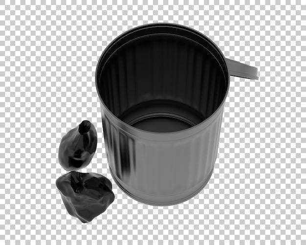 Müllkorb isoliert auf durchsichtigem Hintergrund 3D-Rendering-Illustration