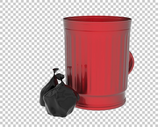 PSD mülltonne isoliert auf transparentem hintergrund 3d-darstellung