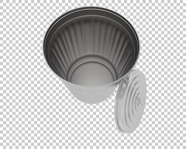 Mülltonne isoliert auf transparentem Hintergrund 3D-Darstellung