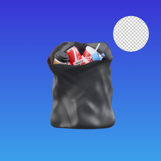 PSD mülltüte 3d-bild