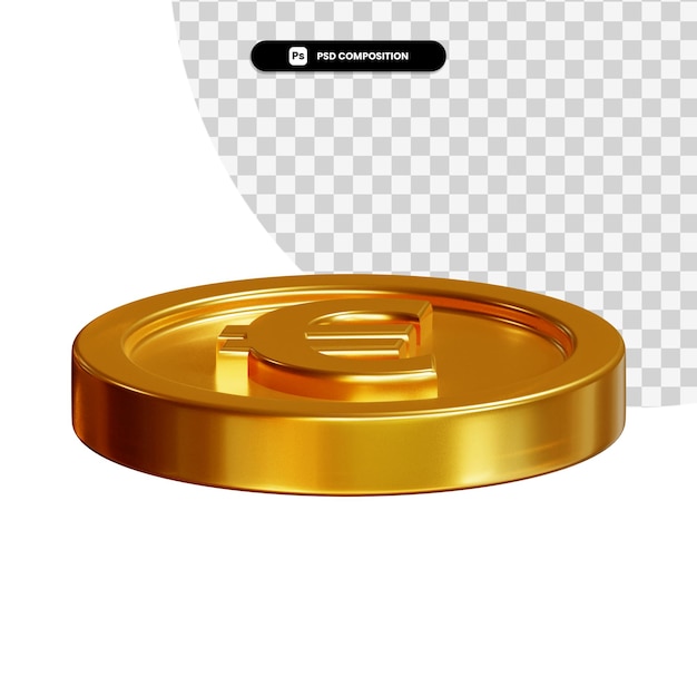 Münze 3d Rendering isoliert