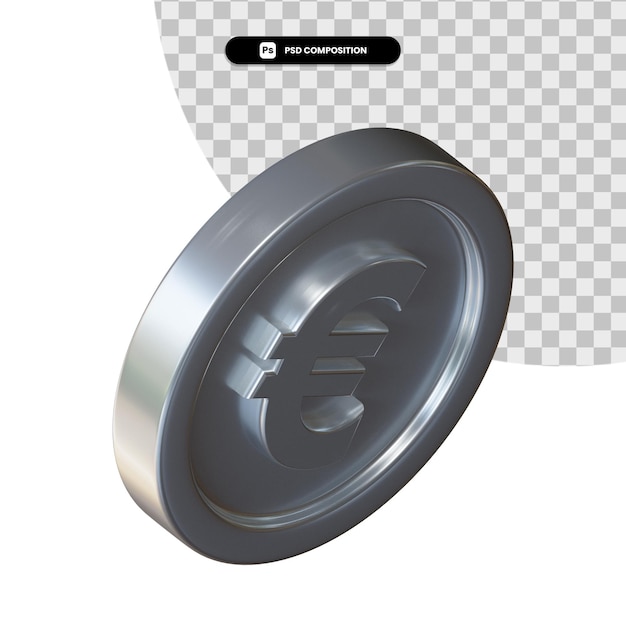 Münze 3d Rendering isoliert