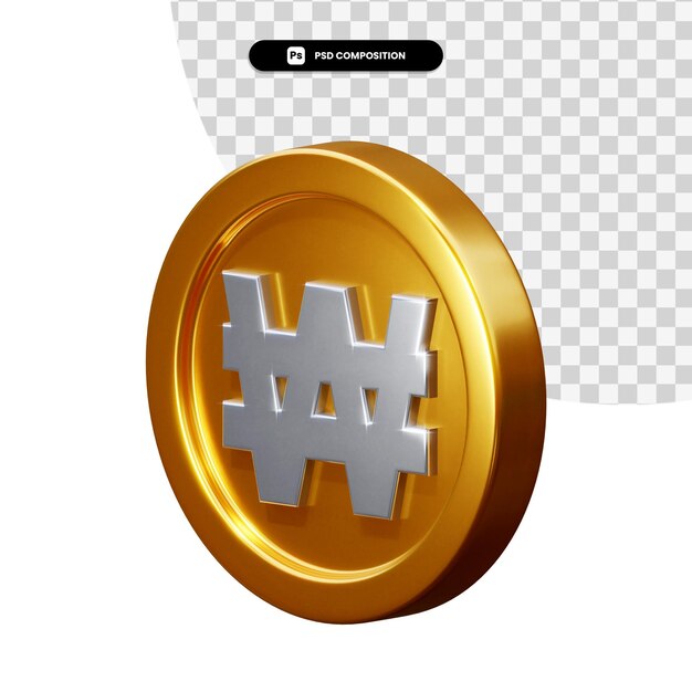 Münze gewann 3D-Rendering isoliert