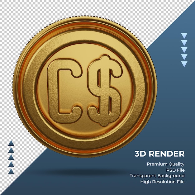 Münze kanada kanadischer dollar währungssymbol gold 3d-rendering-front
