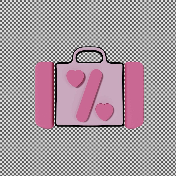 PSD se muestra una bolsa rosa con un corazón rosa en ella