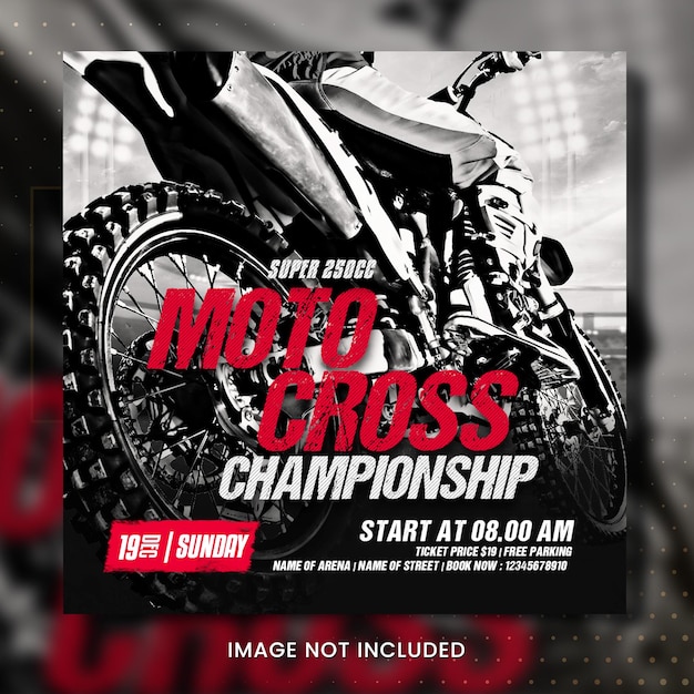 PSD se muestra un cartel del campeonato de motocross.